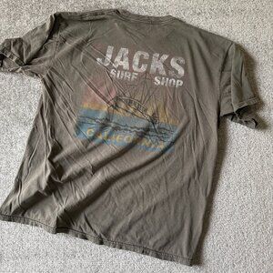 Jacks Surf Shop California Sail Boat Ocean Gray T-Shirt Men's Size XL